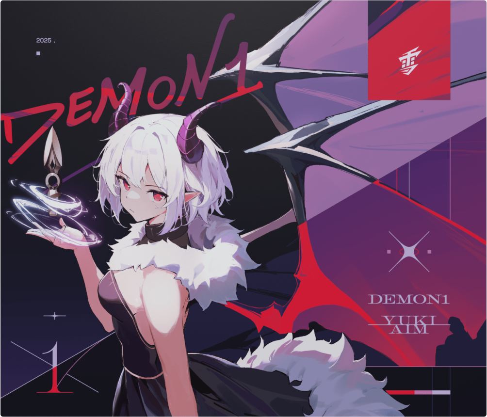 Yuki Aim x Demon1 - Tempered Glass Mouse Pad